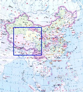 Administrativa mapa de Republica Popular da China em chines