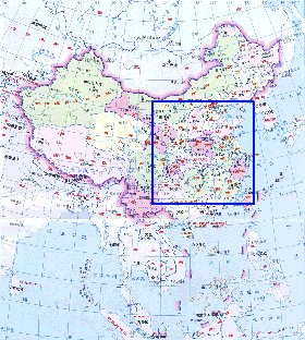 Administrativa mapa de Republica Popular da China em chines