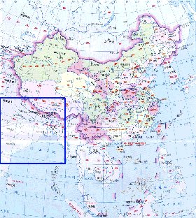 Administrativa mapa de Republica Popular da China em chines