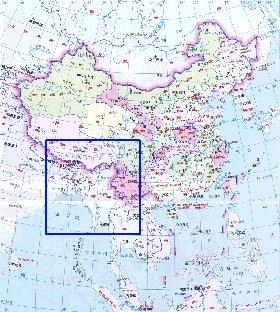 Administrativa mapa de Republica Popular da China em chines