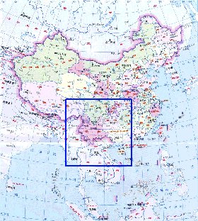 Administrativa mapa de Republica Popular da China em chines