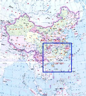 Administrativa mapa de Republica Popular da China em chines