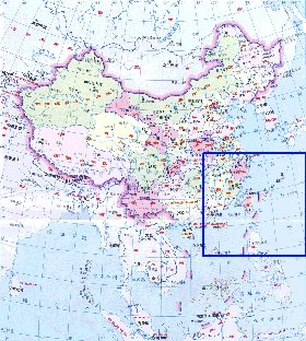 Administrativa mapa de Republica Popular da China em chines