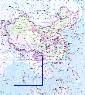 Administrativa mapa de Republica Popular da China em chines