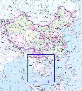 Administrativa mapa de Republica Popular da China em chines