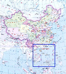 Administrativa mapa de Republica Popular da China em chines