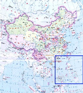 Administrativa mapa de Republica Popular da China em chines