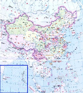 Administrativa mapa de Republica Popular da China em chines