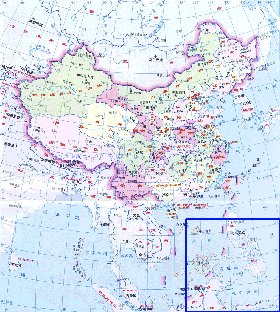 Administrativa mapa de Republica Popular da China em chines