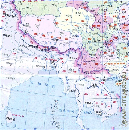 Administrativa mapa de Republica Popular da China em chines