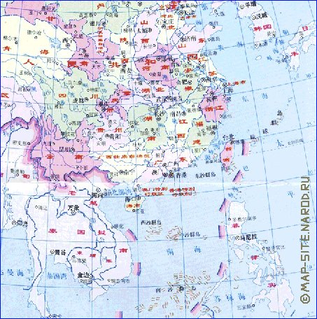 Administrativa mapa de Republica Popular da China em chines