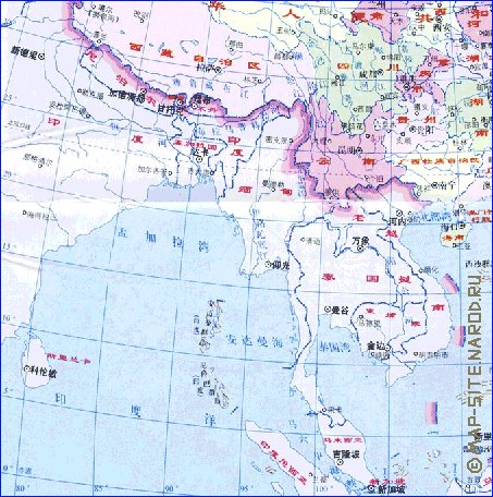 Administrativa mapa de Republica Popular da China em chines