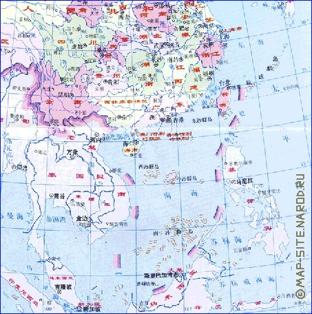 Administrativa mapa de Republica Popular da China em chines