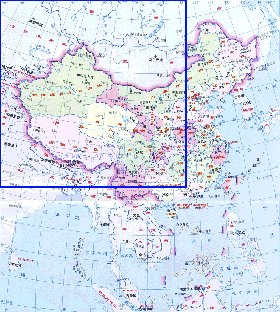 Administrativa mapa de Republica Popular da China em chines