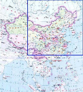 Administratives carte de Republique populaire de Chine en langue chinoise