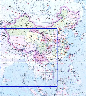 Administrativa mapa de Republica Popular da China em chines