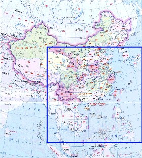 Administrativa mapa de Republica Popular da China em chines