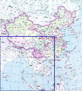 Administrativa mapa de Republica Popular da China em chines