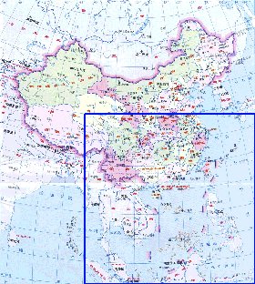 Administrativa mapa de Republica Popular da China em chines