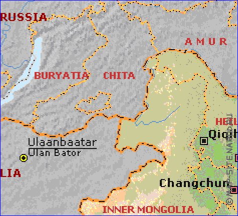 Fisica mapa de Republica Popular da China em ingles