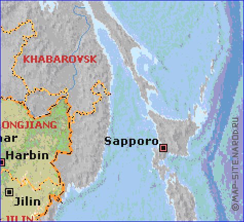 Fisica mapa de Republica Popular da China em ingles