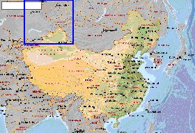 Fisica mapa de Republica Popular da China em ingles