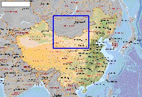 Fisica mapa de Republica Popular da China em ingles