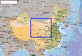 Fisica mapa de Republica Popular da China em ingles