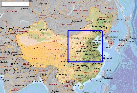 Fisica mapa de Republica Popular da China em ingles