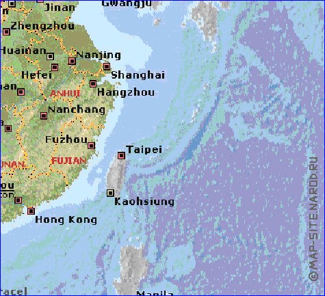 Fisica mapa de Republica Popular da China em ingles