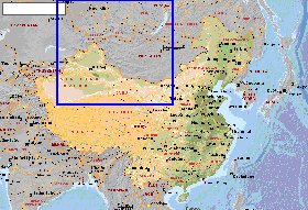 Fisica mapa de Republica Popular da China em ingles