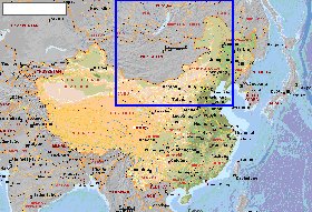 Fisica mapa de Republica Popular da China em ingles