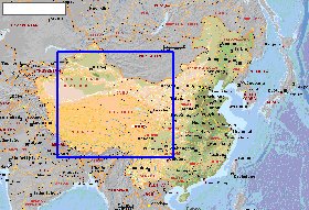 Fisica mapa de Republica Popular da China em ingles