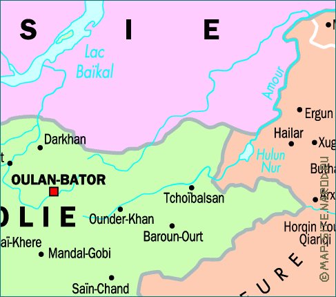 mapa de Republica Popular da China em frances