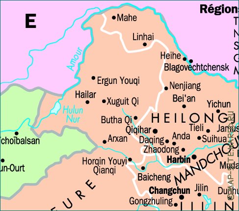 mapa de Republica Popular da China em frances