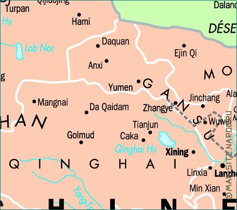 mapa de Republica Popular da China em frances
