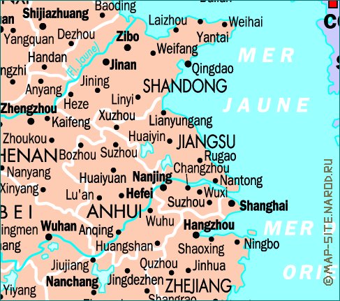 mapa de Republica Popular da China em frances