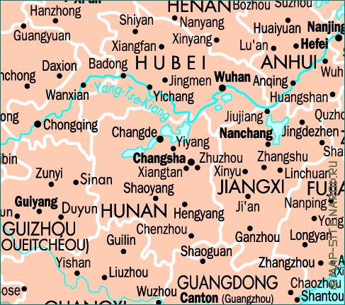 mapa de Republica Popular da China em frances