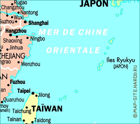 mapa de Republica Popular da China em frances