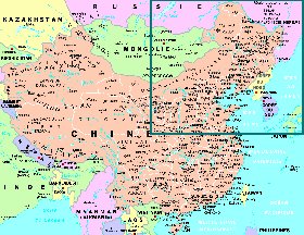 mapa de Republica Popular da China em frances