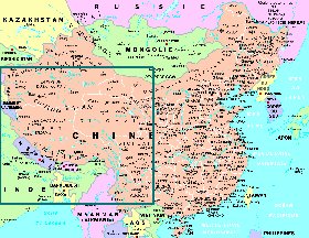 mapa de Republica Popular da China em frances