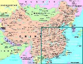 mapa de Republica Popular da China em frances