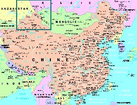 mapa de Republica Popular da China em frances