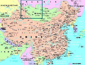 mapa de Republica Popular da China em frances