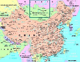 mapa de Republica Popular da China em frances