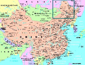 mapa de Republica Popular da China em frances