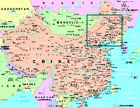 mapa de Republica Popular da China em frances