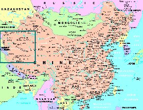 mapa de Republica Popular da China em frances