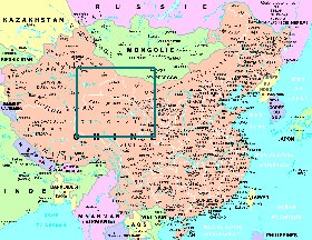 mapa de Republica Popular da China em frances