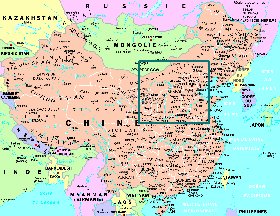 mapa de Republica Popular da China em frances